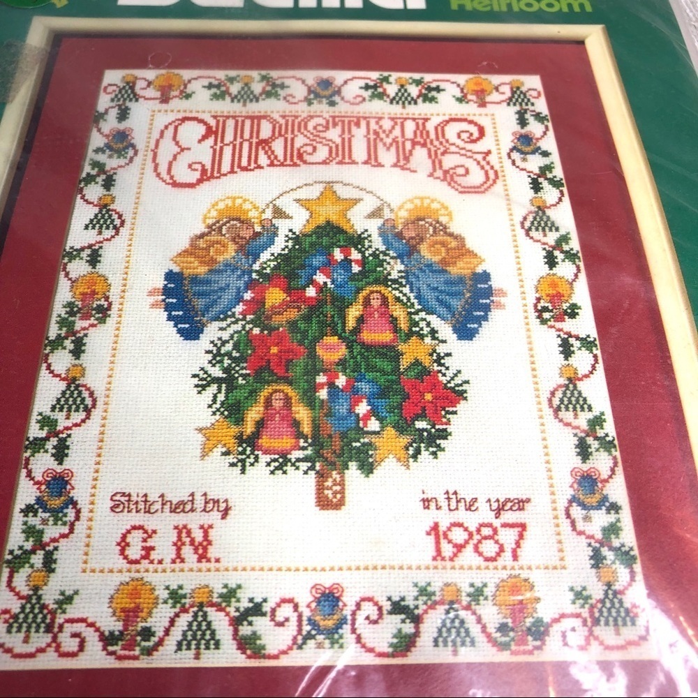 Vintage Bucilla Christmas Sampler Cross Stitch Kit